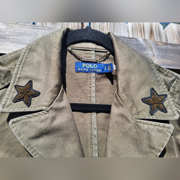 Ralph Lauren Polo Blue Label Military Style Twill Moto Jacket Womens Size Small - Picture 6 of 11
